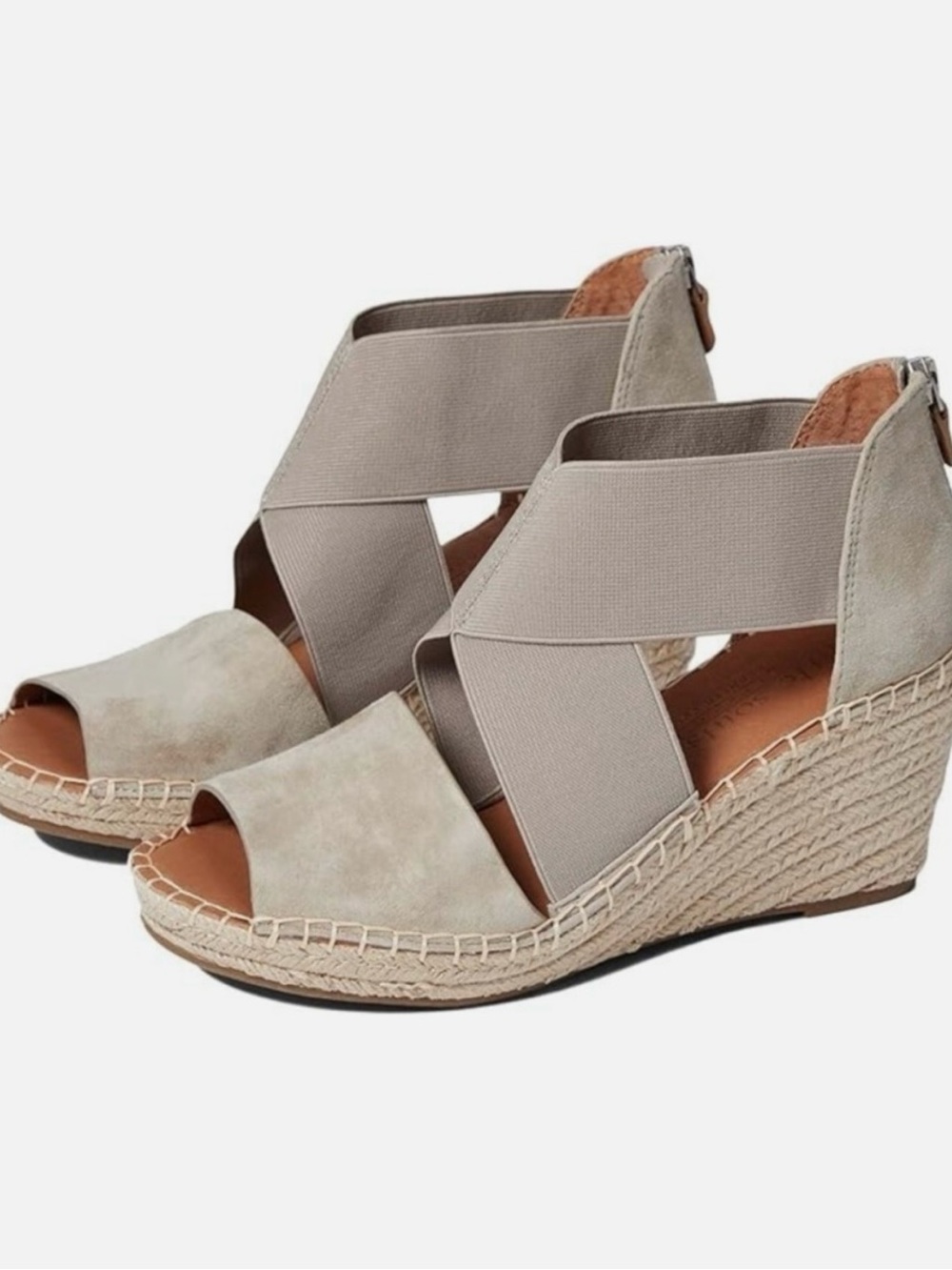 Gentle Souls by Kenneth Cole Colleen Espadrille Wedge Platform Sandals Taupe 11M
